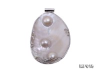 75mm mabe pearl pendant with sterling silver