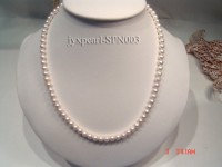 5-5.5mm white round seawater pearl necklace with white gilded clasp