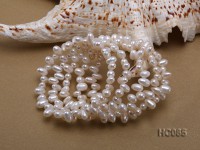 5 strand 5x7mm side-drilled white freshwater pearl bracelet