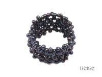 5 strand black freshwater pearl bracelet