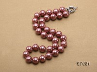 12mm mauve round seashell pearl necklace