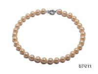 12mm golden round seashell pearl necklace