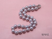 12mm greyish lavender round seashell pearl necklace