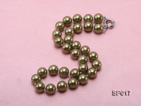 12mm green round seashell pearl necklace