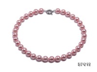 12mm pink round seashell pearl necklace