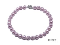 12mm purple round seashell pearl necklace