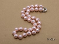 12mm pink round seashell pearl necklace