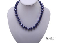 12mm dark blue round seashell pearl necklace