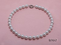 12mm white round seashell pearl necklace