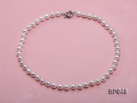 8mm White Round Seashell Pearl Necklace