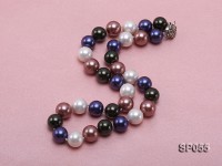 12mm multicolor round seashell pearl necklace