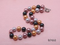 12mm colorful round seashell pearl necklace