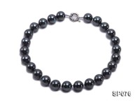 16mm shiny black round seashell pearl necklace