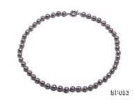 8mm grey round seashell pearl necklace