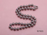 8mm grey round seashell pearl necklace