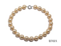 16mm golden round seashell pearl necklace