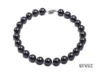 16mm radiant black round seashell pearl necklace
