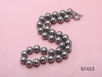 12mm grey round seashell pearl necklace
