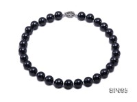 14mm black round seashell pearl necklace