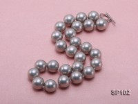 14mm grey round seashell pearl necklace
