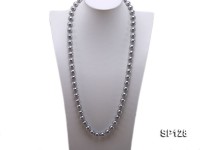 12mm grey round seashell pearl necklace
