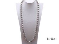14mm grey round seashell pearl necklace
