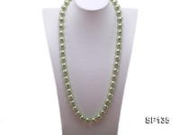 14mm green round seashell pearl necklace