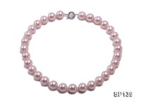16mm pink round seashell pearl necklace
