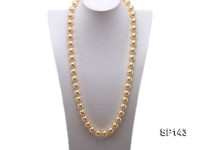 14mm yellow round seashell pearl necklace