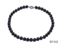 12mm black round seashell pearl necklace