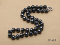 12mm black round seashell pearl necklace