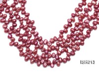 Wholesale 6X9mm Red Side-drilled Cultured Freshwater Pearl String