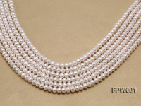 Wholesale 6.5×8.5mm Classic White Flat Freshwater Pearl String