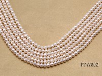 Wholesale 6.5x7mm White Flat Cultured Freshwater Pearl String