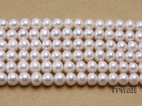 Wholesale 7x8mm Classic White Flat Cultured Freshwater Pearl String