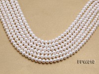 Wholesale 8×9.5mm Classic White Flat Cultured Freshwater Pearl String
