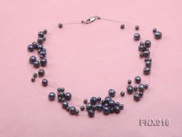 7-strand Bluish-gray Cultured Freshwater Pearl Galaxy Necklace