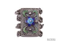 13*20mm Multi-strand Cloisonne-inlaid Sterling Silver Clasp