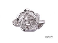 9.5mm Single-strand Flower-shaped Sterling Silver Clasp