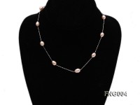 7x8mm Freshwater Pearl on a Gold-plated Metal Chain Station Necklace