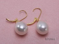 12x17mm gorgeous white teardrop seashell pearl earrings in sterling silver