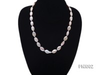 Classic 11x16mm Pink Irregular Freshwater Pearl Necklace with 4mm White Round Pearls