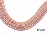 Wholesale 5×5.5mm Pink Flat Cultured Freshwater Pearl String