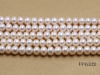 Wholesale 8.5x10mm Classic White Flat Cultured Freshwater Pearl String