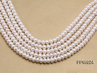 Wholesale 8.5x10mm Classic White Flat Cultured Freshwater Pearl String