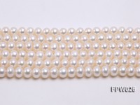 Wholesale 7.5×9.5mm White Flat Cultured Freshwater Pearl String