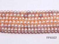 Wholesale 8×9.5mm Lavender Flat Cultured Freshwater Pearl String