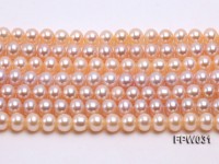 Wholesale 7x8mm Pink & Lavender Flat Cultured Freshwater Pearl String