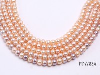 Wholesale Super-quality 10-12mm Flat Cultured Freshwater Pearl String