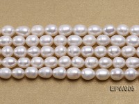 Wholesale High-quality 7.5X10mm Classic White Rice-shaped Freshwater Pearl String